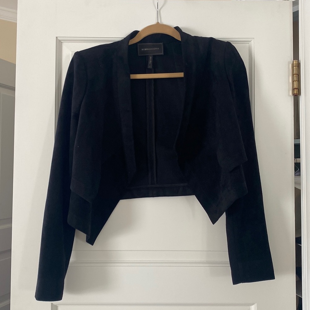 Black suede BCBG crop jacket
